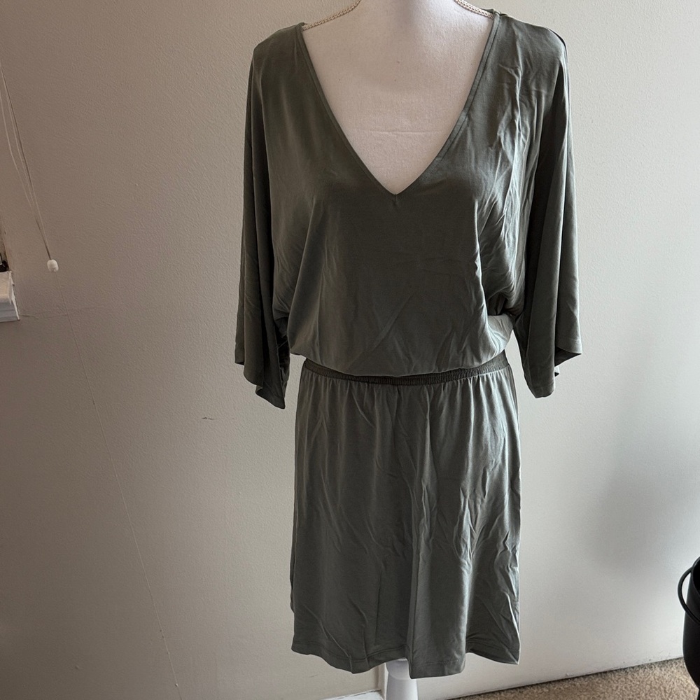 White House Black Market Olive Green Dress